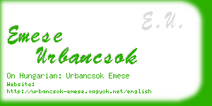 emese urbancsok business card